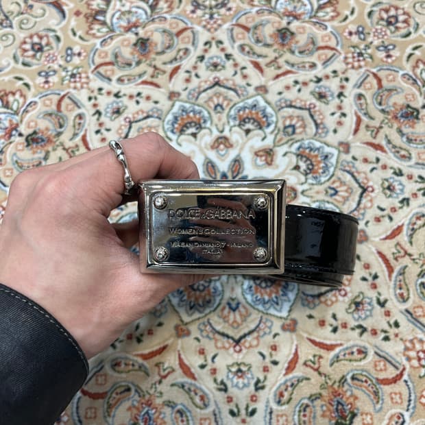 돌체엔가바나 우먼즈 페이턴트 레더 벨트