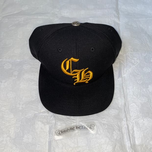 [Free] 크롬하츠 CH로고 베이스볼 캡 블랙 옐로우