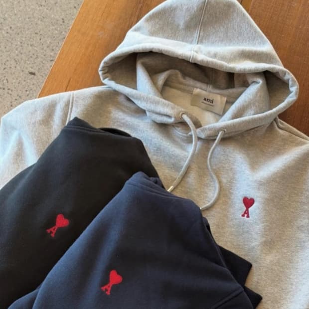 🔥[새상품/QR정품]🔥아미 후드티 스몰로고 블랙,그레이