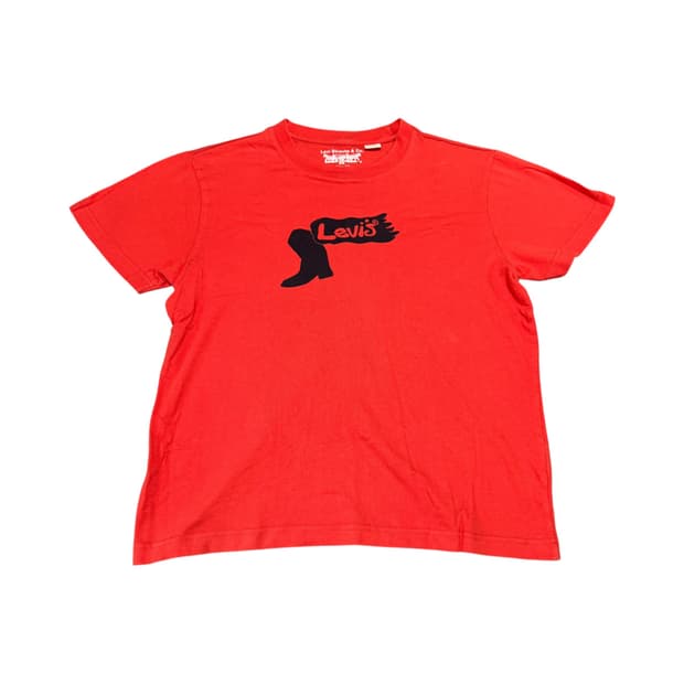 리바이스 주황 로고 반팔