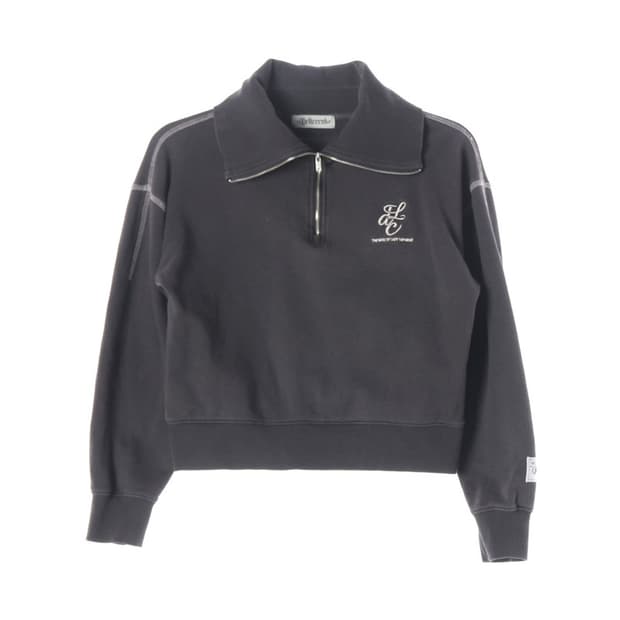 델리센트 자수 로고 하프집업 맨투맨 F