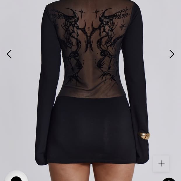 Jaded London Black Wings Mesh Dress