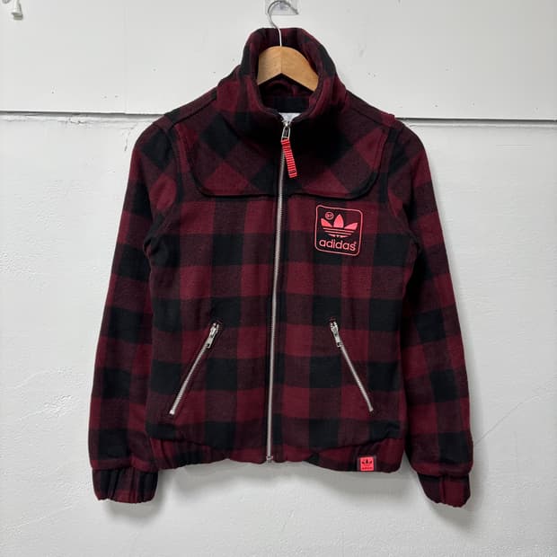 아디다스 체크 y2k 점퍼