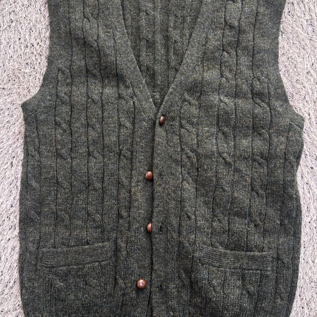 일본판 스코틀랜드울 니트조끼 사이즈 100