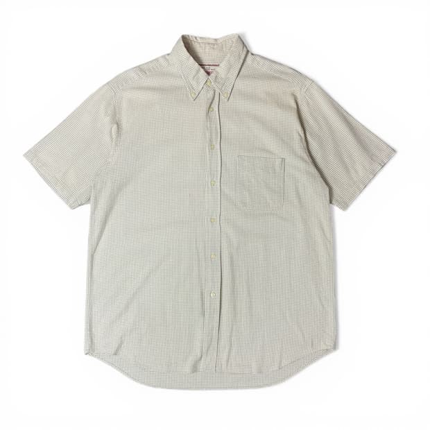 맥그리거 옐로우 체크 배색 원포켓 반팔 셔츠 L