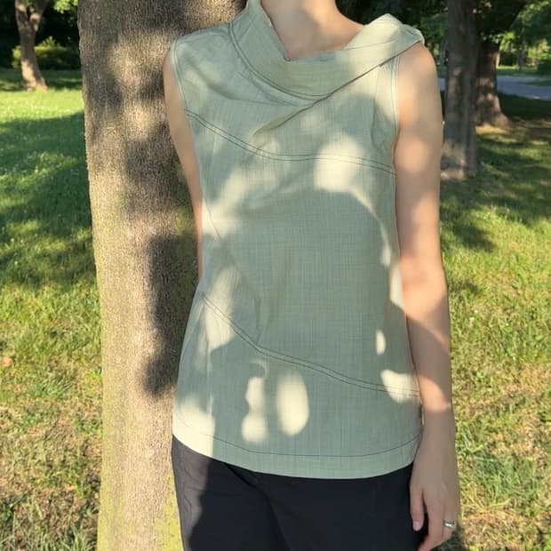 Cowl Neck Sleeveless Top