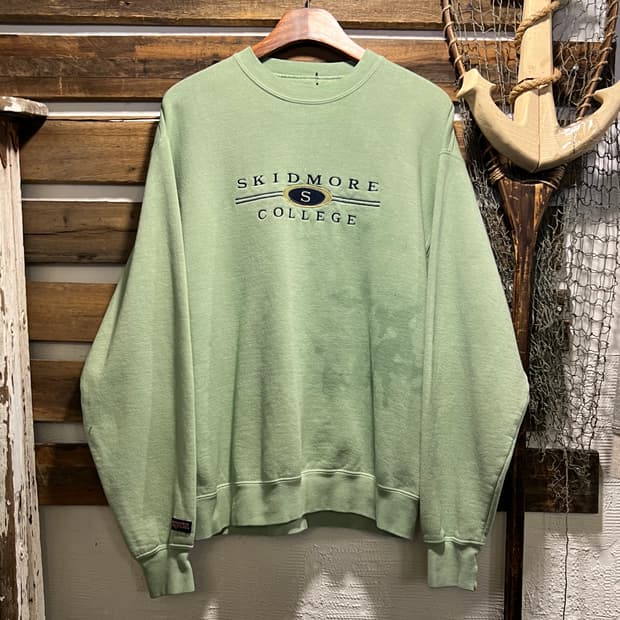 [M]90's Jansport USA 그린 가먼트다잉 스웻셔츠