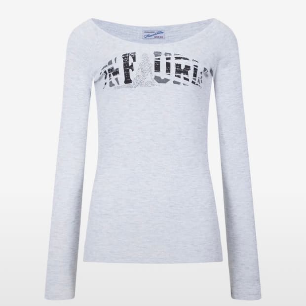 Jules Long Sleeve Top (White Melange)