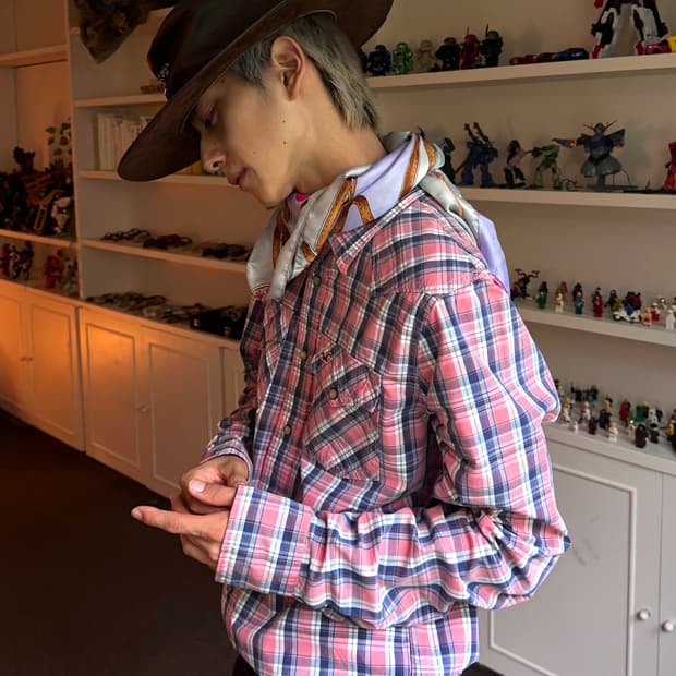 Hollister 핑크 파머 플레이드 체크 셔츠