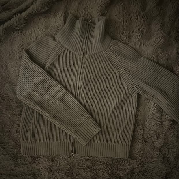 베이지 투웨이 니트집업