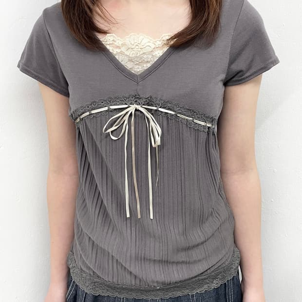 페어리 레이스 리본 탑