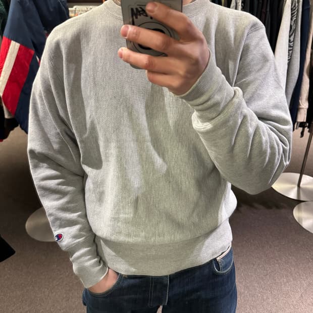 S)챔피온 빈티지 그레이 스웻셔츠