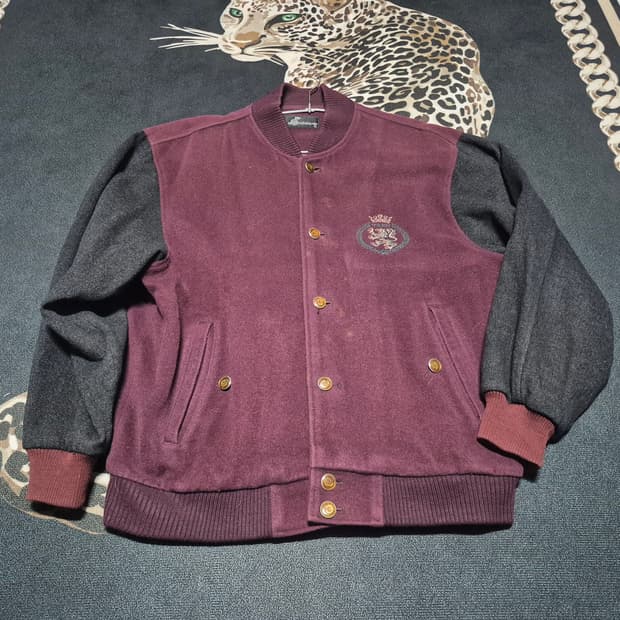 (희귀)90's 아디다스 빈티지 울 금장 바시티 자켓 L