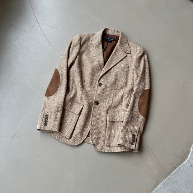랄프 로렌 헤링본 실크 블레이저