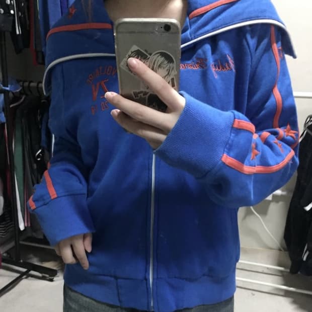 쟈딕 앤 볼테르 자수 빨파 레드 블루 져지 트랙탑