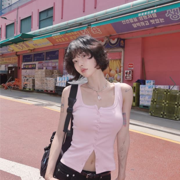 페일제이드 Button Sleeveless Top