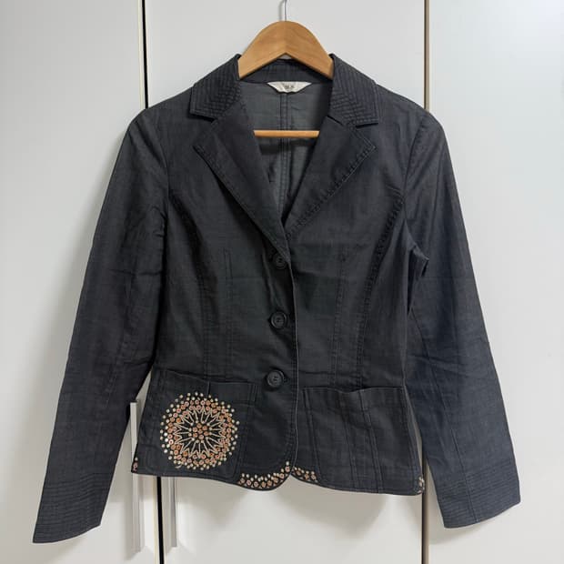 앤틱 문양 데님자켓