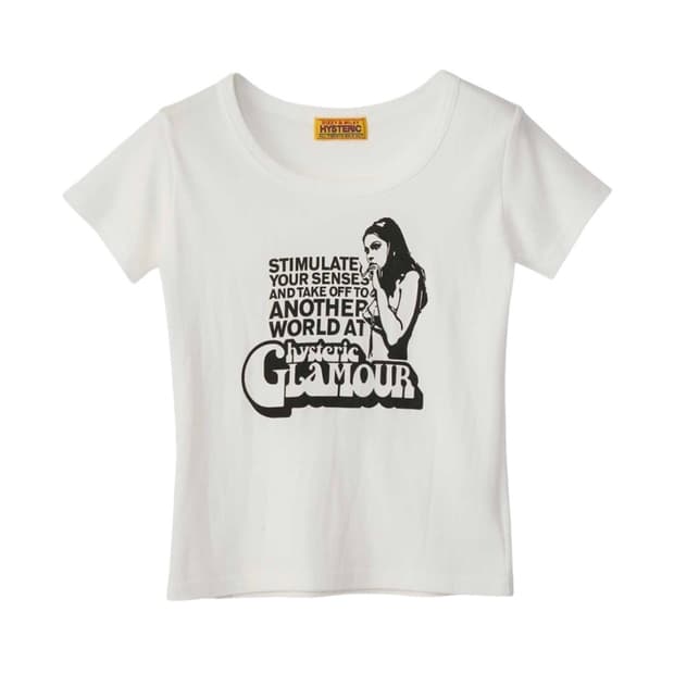 히스테릭 글래머 스모킹 걸 치비 티셔츠 화이트(새상품)