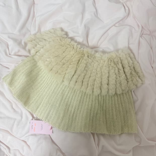 오네갸루 빈티지 퍼 케이프 (베이지)