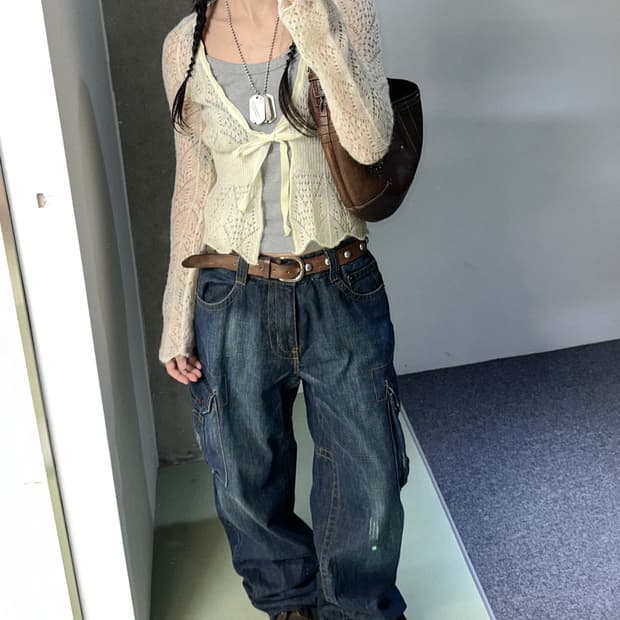 vintage denim cargo pants