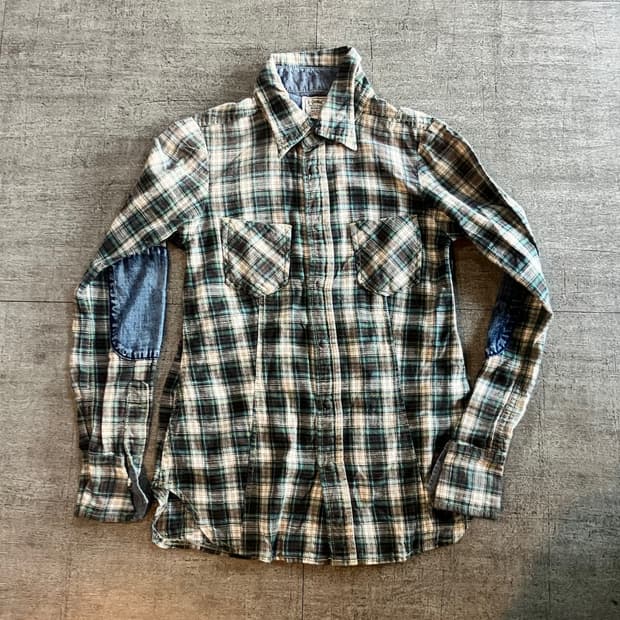 일본빈티지 Mandc 올드스쿨아메카지 웨스턴 체크셔츠