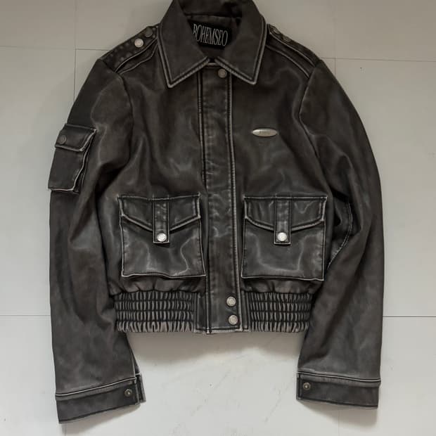 • Bohemian Seoul Leather Bomber Washed G