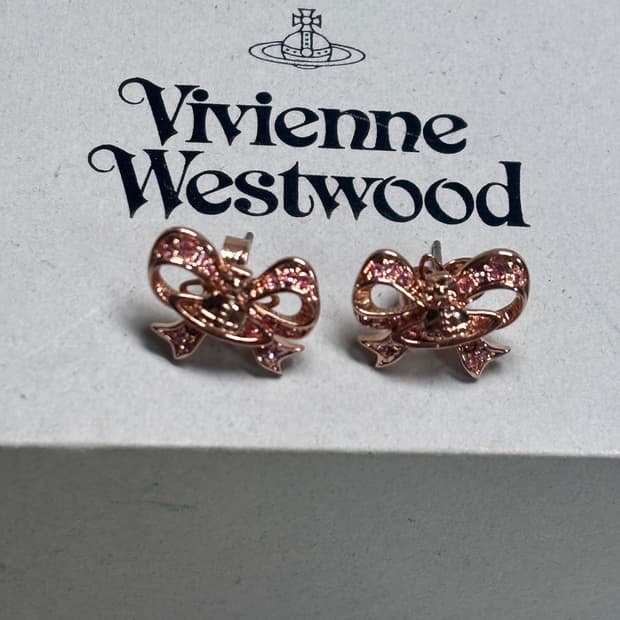 비비안웨스트우드 리본 귀걸이 핑크 리고베르타