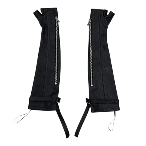 꾸레쥬 빈티지 레더 지퍼 롱장갑 블랙