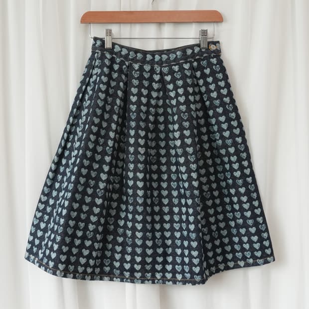 Ozone Community Heart Denim Skirt (25)