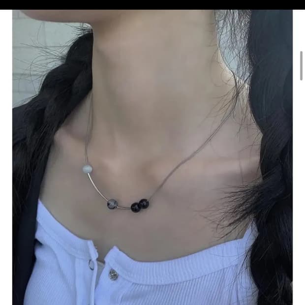 원석 뱀줄 목걸이