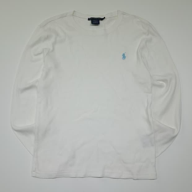 CK053 L 폴로 90s 블루포니 화이트 라운드 티셔츠