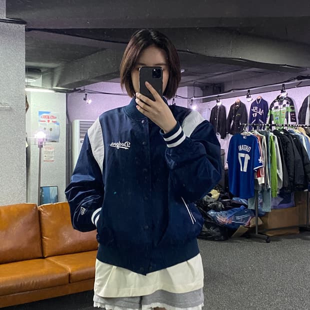뉴에라 LA 다저스 빅로고 투톤 바시티 자켓B2853