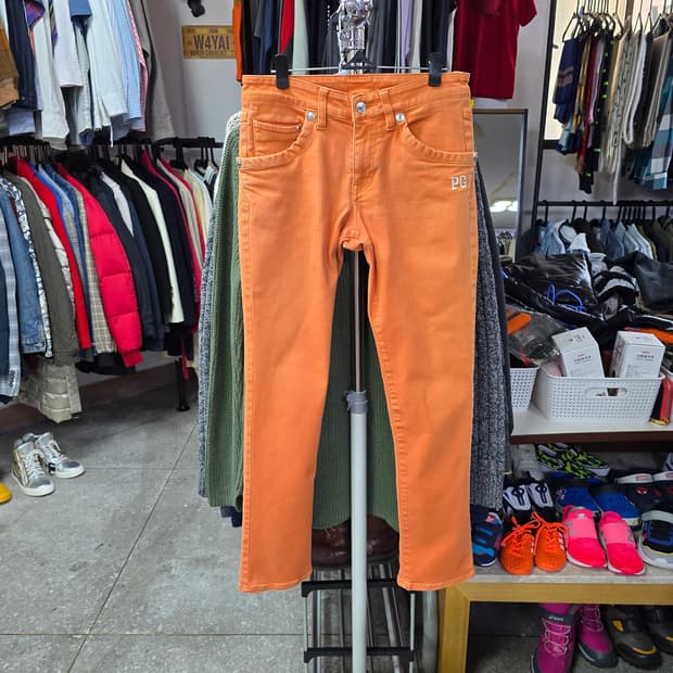 파리게이츠 오렌지 컬러 데님팬츠 (1411)