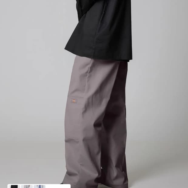 디키즈  더블니 85283 루즈핏 워크팬츠 Silver