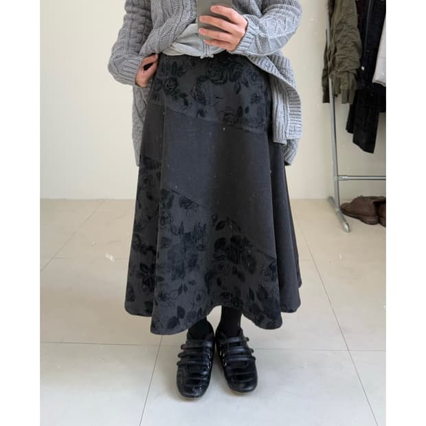 빈티지 플로랄 스커트