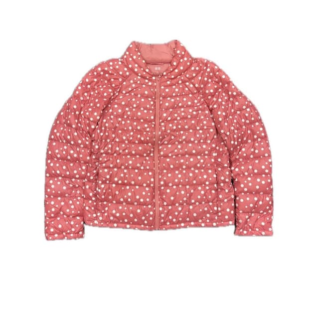 유니클로 도트 경량패딩 핑크  L (W)