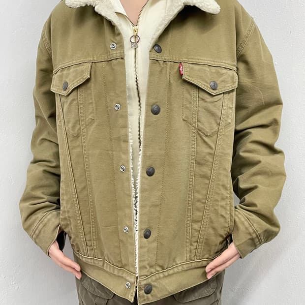 리바이스 카멜 양털 트러커 자켓 