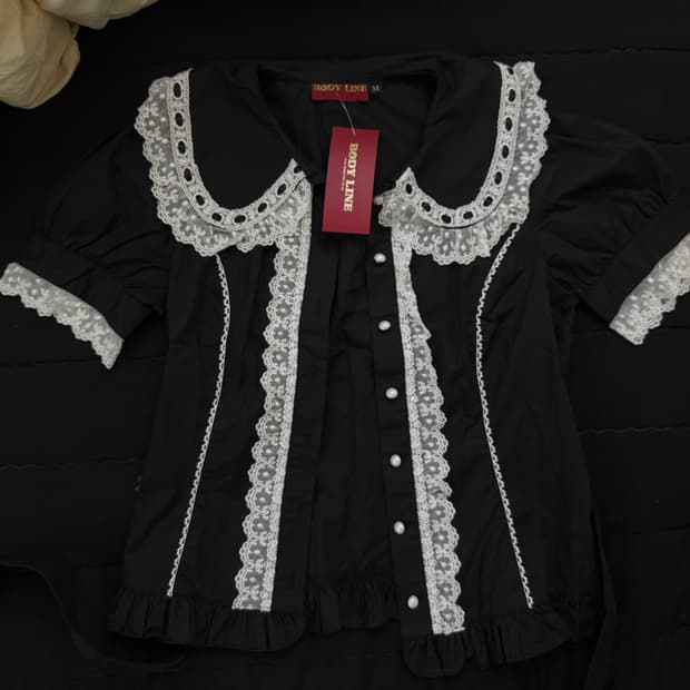 바디라인 우사기 로리타 블랙 셔츠