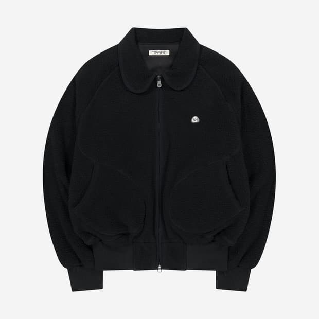 코이세이오 라운드 칼라 플리스 재킷