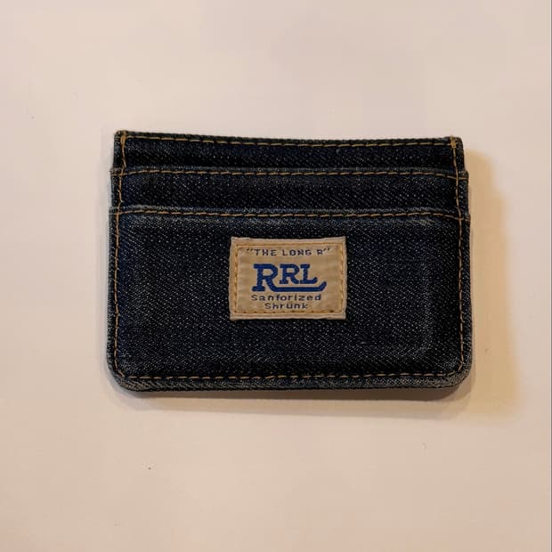 RRL Indigo Denim Card Holder Navy