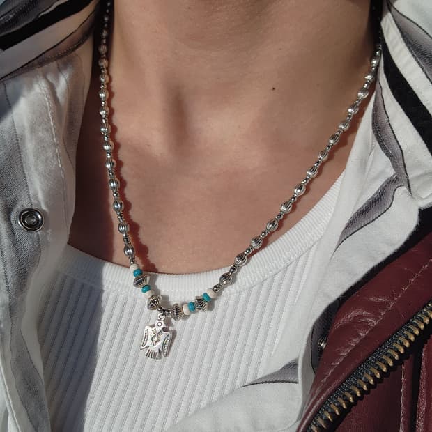 네이티브아메리칸 나바호 썬더버드 목걸이