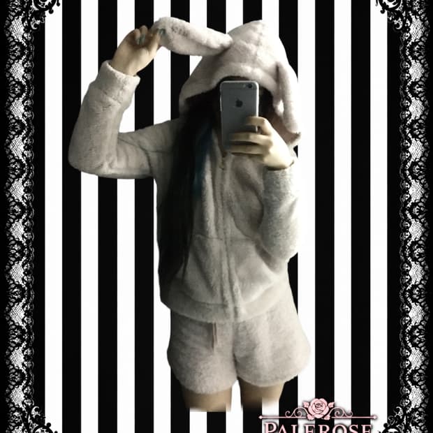 Pink Rabbit Hoodie Set