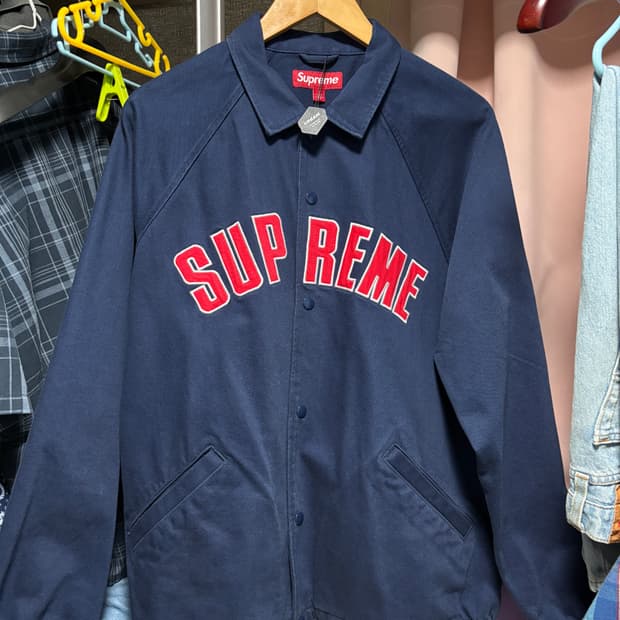 슈프림 아치 데님 코치 자켓 네이비