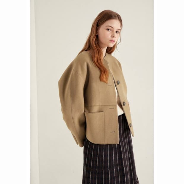 SJSJ 캐시미어 블렌드 하프 코트