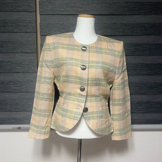 체크 트위드 자켓 