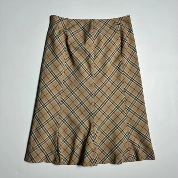 Selected 00's JAPAN 체크 A라인 미디 스커트 R3006