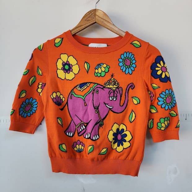 모스키노 오렌지 코튼 니트