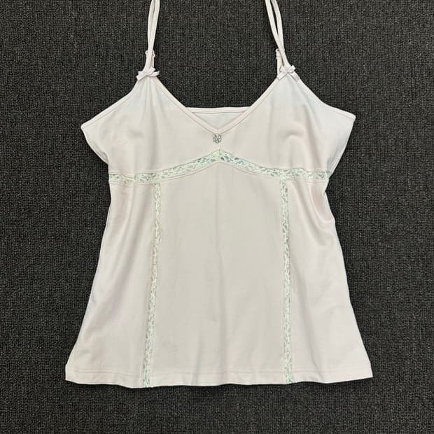 M)Japanese vintage 란제리 레이스 핑크 슬리브리스