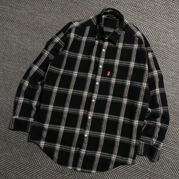 펀다멘탈리스트 박시핏 체크 플란넬 셔츠y 5258