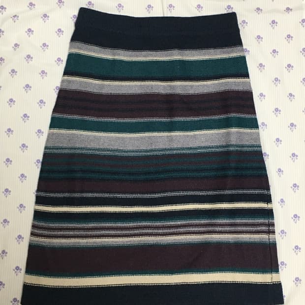 Striped Knit Midi Skirt